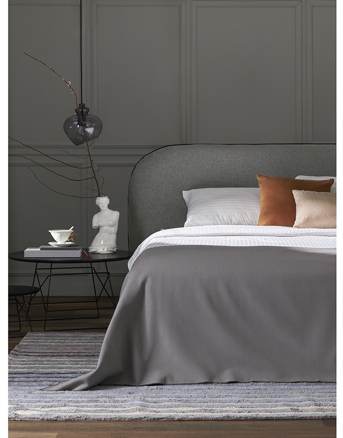 Комплект постельного белья из страйп-сатина из коллекции essential, 200х220 см (77126)