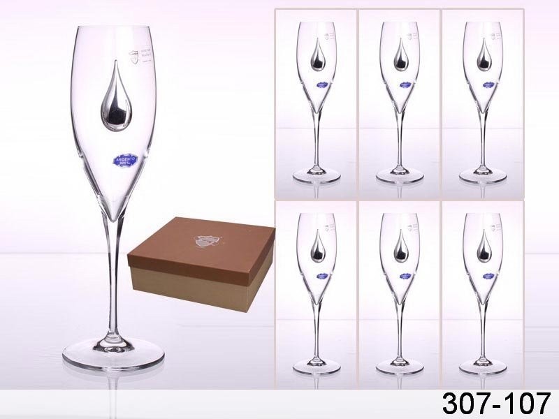 Набор бокалов для шампанского из 6 шт. 250 мл. высота=25 см. Acampora (307-107)
