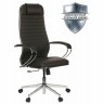 Кресло офисное МЕТТА К-6 хром, экокожа, сиденье и спинка мягкие, темно-коричневое, 532454 (96495)