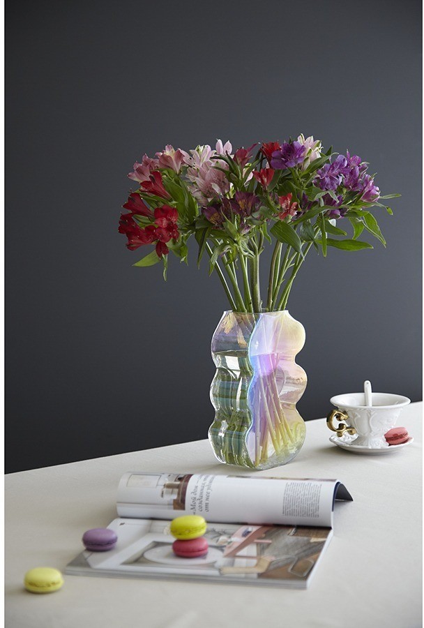 Ваза wavy, 25 см, перламутр (77524)