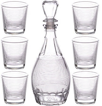 Набор д/вина 7пр"Спираль" графин+6 стак(х4 (1231-Г3)