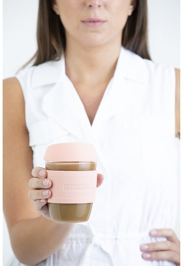 Кружка для кофе 400 мл typhoon стекло розовая (71178)