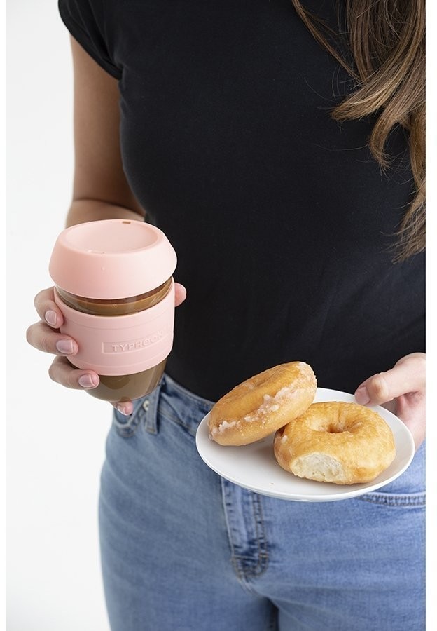 Кружка для кофе 400 мл typhoon стекло розовая (71178)