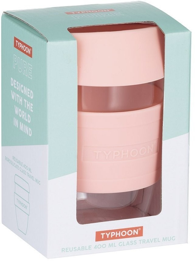 Кружка для кофе 400 мл typhoon стекло розовая (71178)