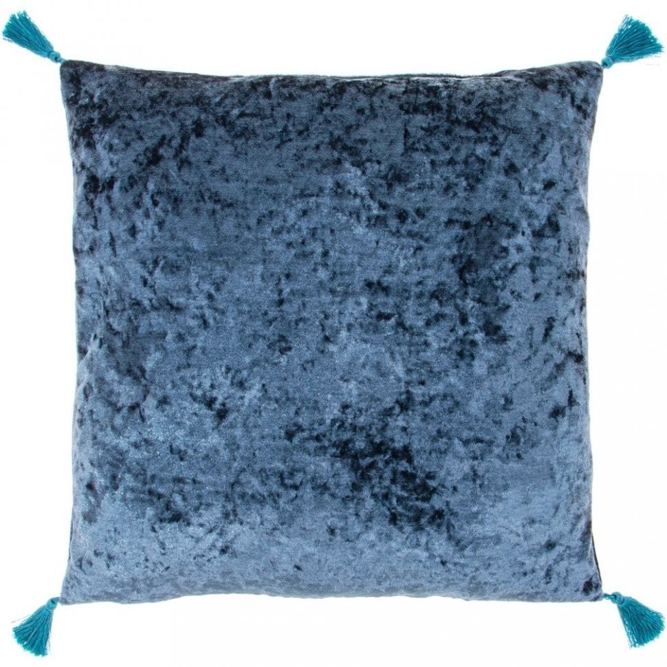 Подушка декоративная 35х35см  "мини" ,велюр,синий,100% пэ SANTALINO (850-830-5)
