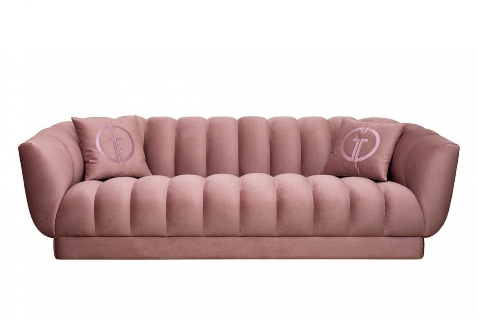 Диван Fabio трехместный велюр розовый Colton 007-ROS 239*95*72см, 2 подушки (TT-00011011)