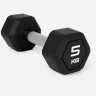 Гантель гексагональная Starfit DB-301PRO 5 кг, обрезиненная, черный (2115109)