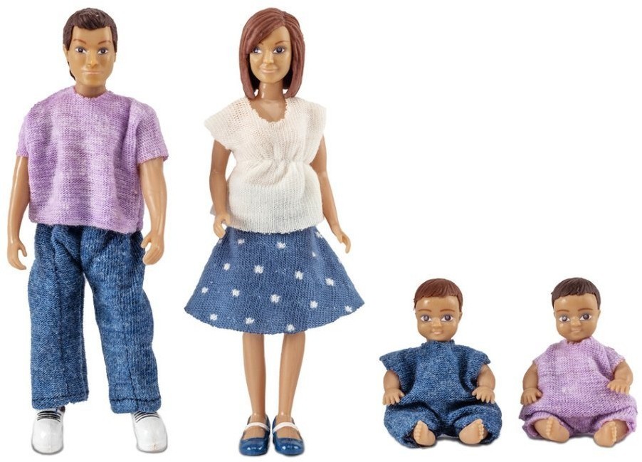 Куклы для домика семья с двумя малышами (LB_60806300)