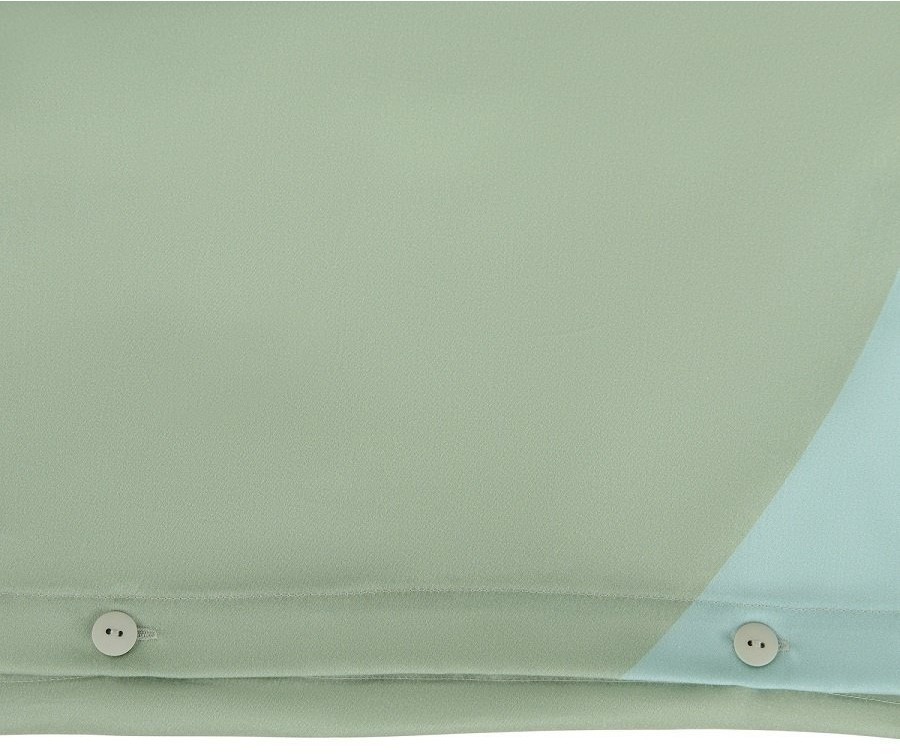 Комплект постельного белья двуспальный из сатина мятного цвета с авторским принтом из коллекции freak fruit (70521)