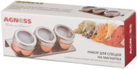 Набор для специй agness &quot;rosso&quot; 4 пр.на магнитах, в т.ч. метал.подставка 20*6*5 см (912-026)