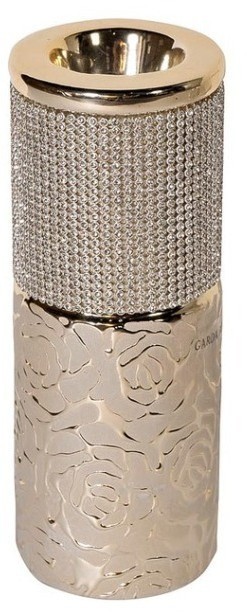 Подсвечник золотистый  со стразами 7,5*7,5*14см (TT-00004294)