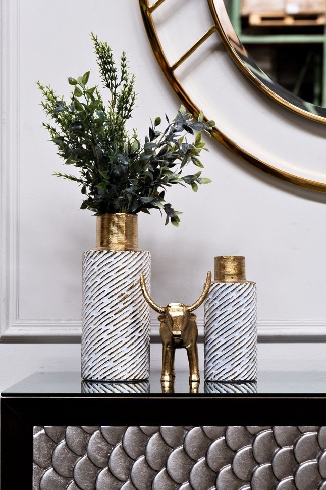 Ваза золотистая 9*9*22см (TT-00002829)