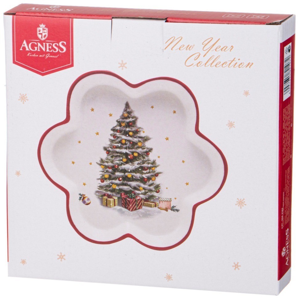 Тарелка agness “с новым годом!" фигурная 20*2,5 см (358-2107)