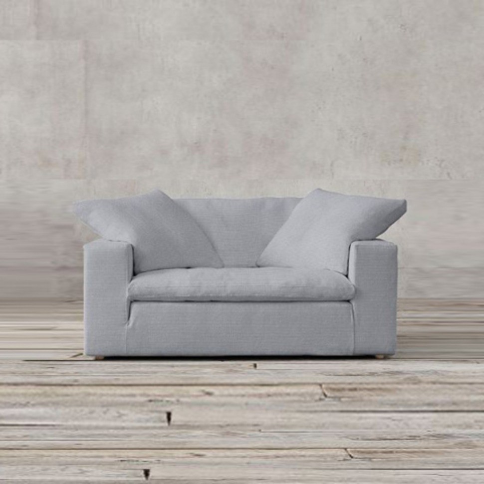 Кресло Капри NSSF-5157-83/SJ101S-006, каркас дуб, обивка лен, grey, RESTORATION HARDWARE