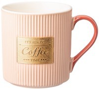 Кружка розовая с золотой деталью 360 мл Lefard (756-397)