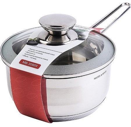 Ковш кухонный с крышкой 1,5 л из нержавеющей стали MAYER BOCH (30969)