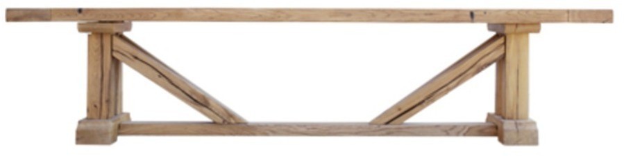 Скамья Партикулар PARTICUIER BENCH200, массив дуба, natural oak, RESTORATION HARDWARE