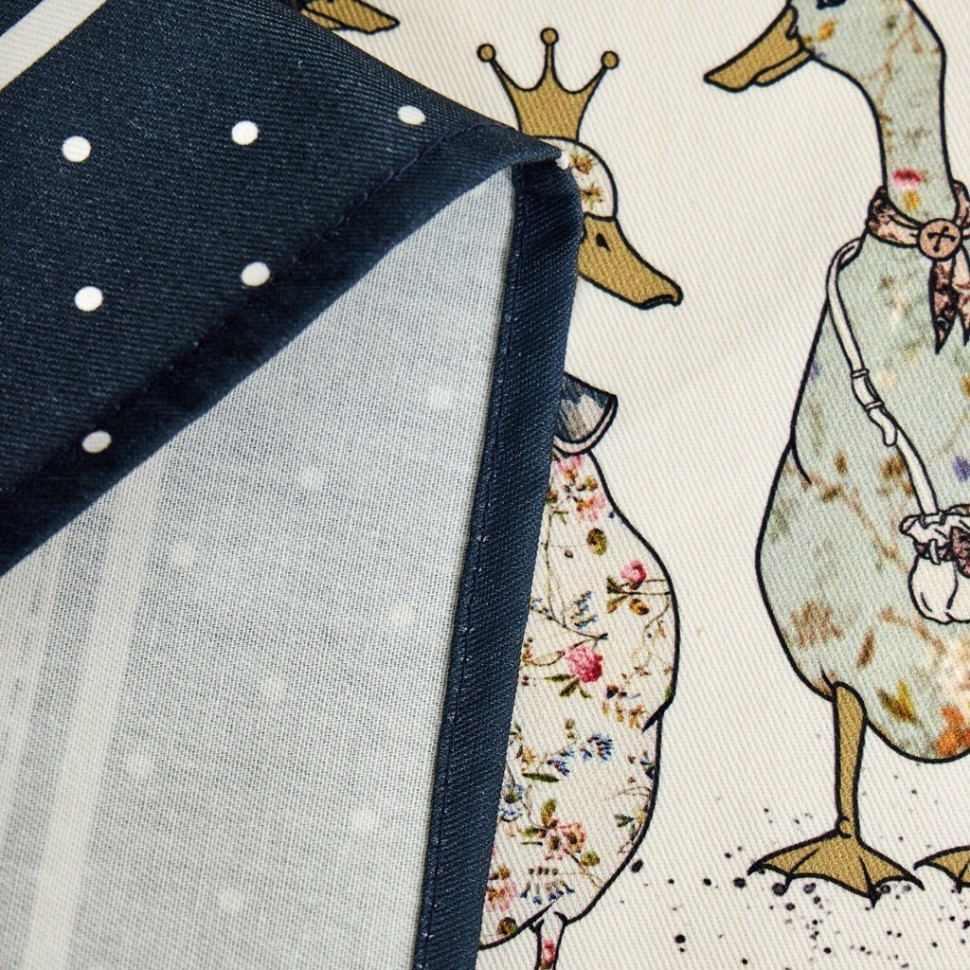 Скатерть овальная "family farm" 190х220см ,синий, 100% хлопок, твил, с пропиткой Lefard (850-742-24)