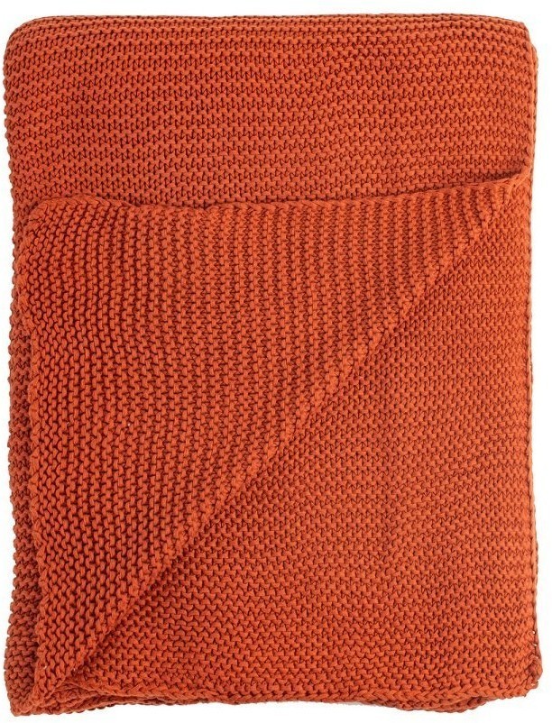 Плед жемчужной вязки терракотового цвета essential, 180х220 см (63272)