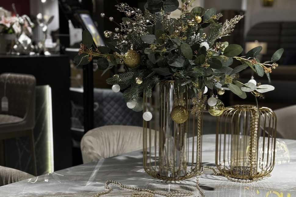 Ваза-подсвечник декоративная металл/стекло d21*25,5см (TT-00001877)