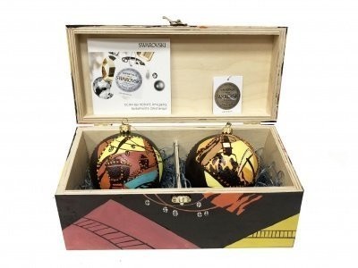 Новогодний набор на 2 шара Шахтеры 1 с кристаллами Swarovski (2141)