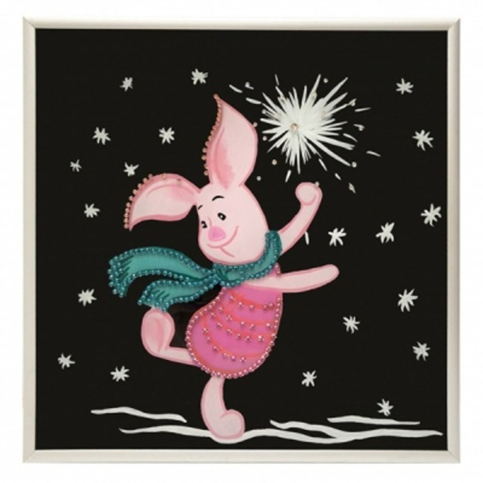 Картина Хрюня символ года 2019 с кристаллами Swarovski (2132)