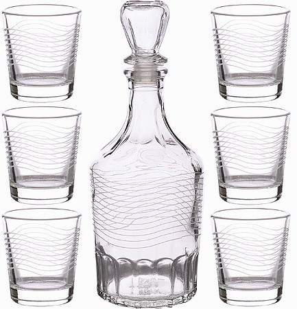 Набор д/вина 7пр. "Мираж" графин+6 стаканов (1230-Г)