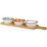 Набор салатников на дерев. подставке bronco &quot;nature&quot; 4 предмета (263-1268)