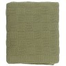 Плед из хлопка рельефной вязки травянисто-зеленого цвета из коллекции essential, 130х170 см (74540)