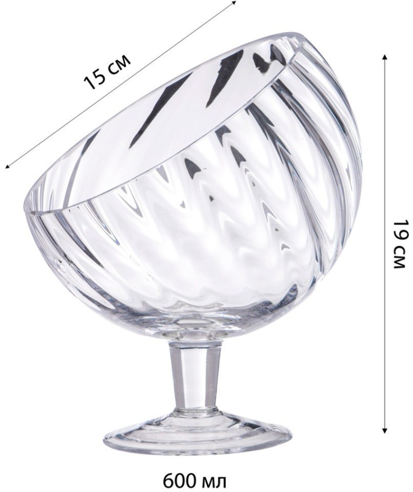 Блюдо на ножке, 14,5x22 см Alegre Glass (337-138)
