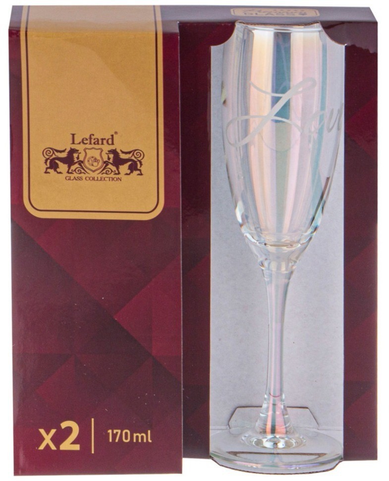 Набор бокалов из 2-х шт.  "любовь" 170 мл 6,3*6,3*20,5см Lefard (194-893)