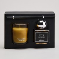 Набор ароматический &quot;luxury&quot; свеча в стакане 6*7,5 см и диффузор 70 мл black amber&amp;ginger lily Lefard (605-119)