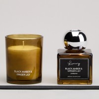 Набор ароматический &quot;luxury&quot; свеча в стакане 6*7,5 см и диффузор 70 мл black amber&amp;ginger lily Lefard (605-119)