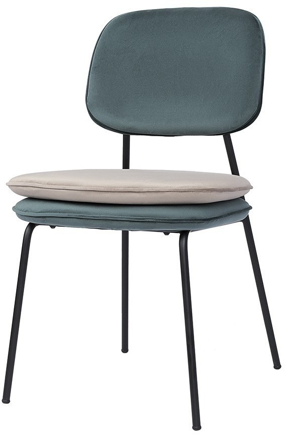 Стул pea, велюр, сине-зеленый/бежевый (77353)