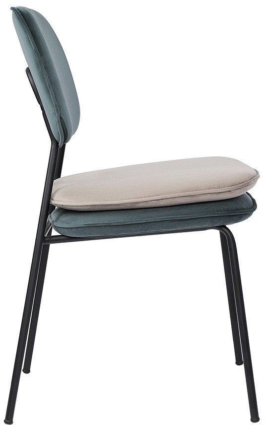 Стул pea, велюр, сине-зеленый/бежевый (77353)