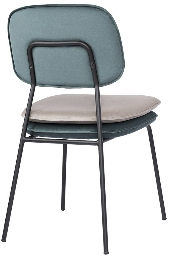 Стул pea, велюр, сине-зеленый/бежевый (77353)