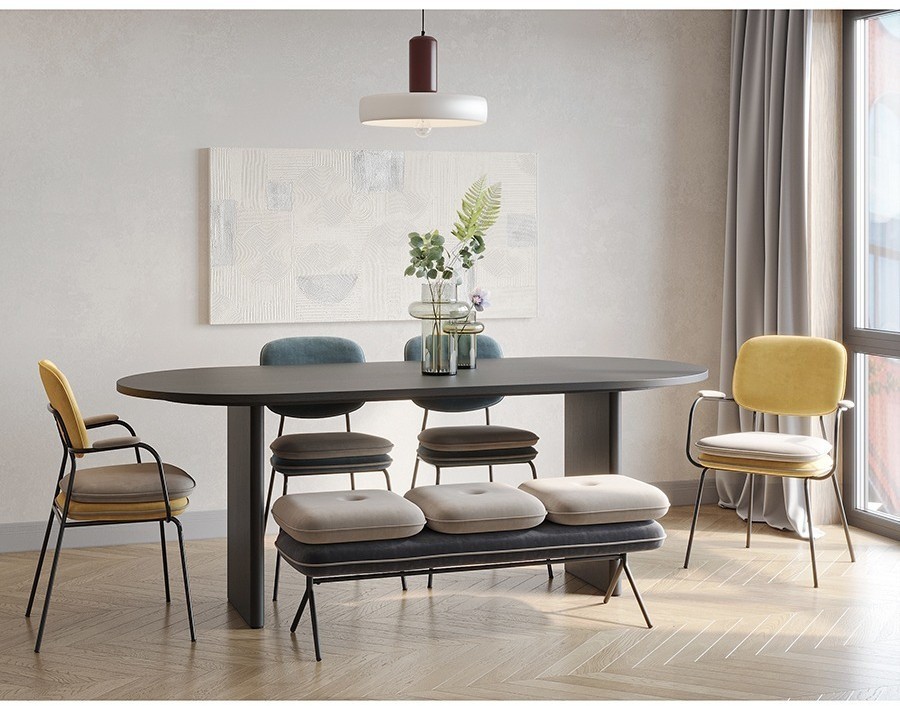 Стул pea, велюр, сине-зеленый/бежевый (77353)