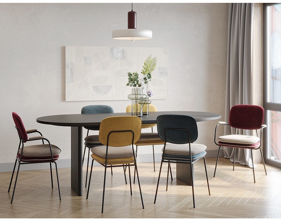 Стул pea, велюр, сине-зеленый/бежевый (77353)