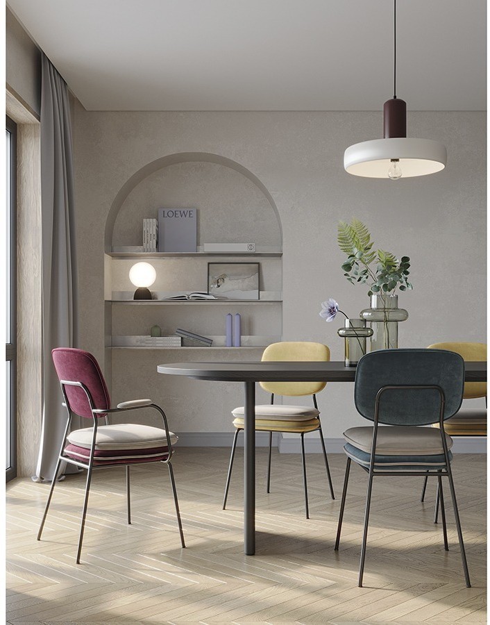 Стул pea, велюр, сине-зеленый/бежевый (77353)