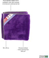 Набор из тряпки для пыли из микрофибры 30х30 и тряпки для кухни из микрофибры 30х30 (72125)