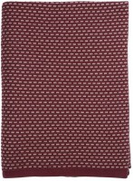 Плед из хлопка фактурной вязки бордового цвета из коллекции essential, 130х180 см (65887)