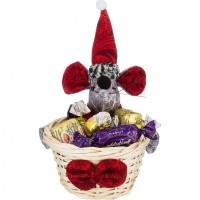 Корзинка для подарков &quot;веселые мышки&quot; 11*11*20 см. без упаковки Lefard (855-115)