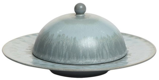 Чаша с крышкой L9655-MG, 20 см, каменная керамика, blue, ROOMERS TABLEWARE