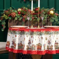 Скатерть круглая  &quot;щелкунчик&quot; ,150см , красный ,100% хлопок , твил Lefard (850-762-24)