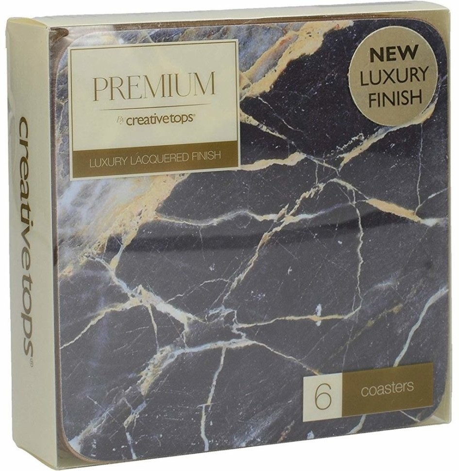 Creative Tops Набор из 6 подставок Navy Marble 10x10 5233731