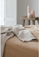 Покрывало двухстороннее из многослойного муслина цвета охры из коллекции essential, 230x250 см (75387)