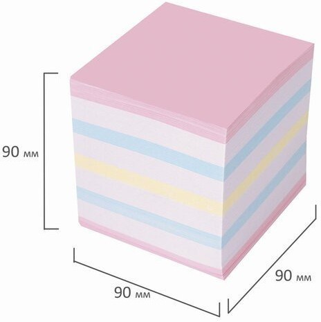 Блок для записей с клеевым краем Staff куб 9х9х9 см цветной/белый 129208 (4) (85471)