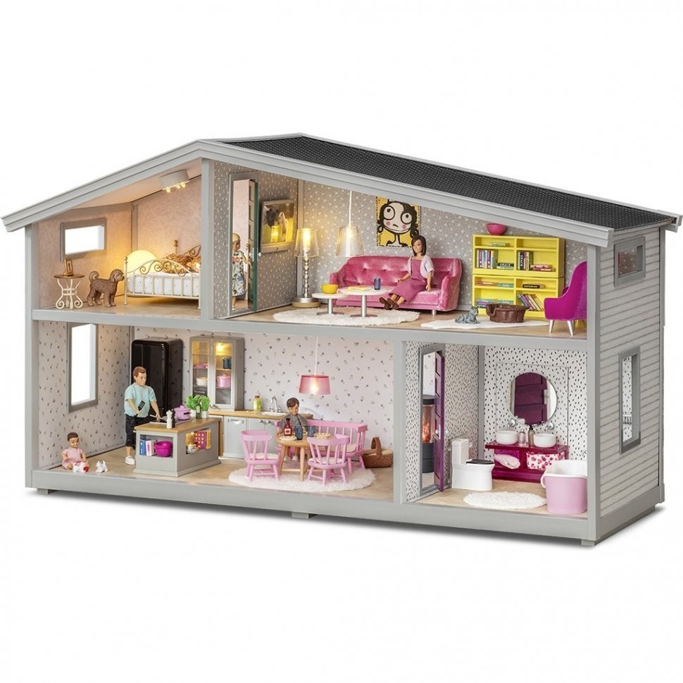 Кукольный домик, открытый на 360°, обои в наборе, для кукол 12 см (LB_60102100)