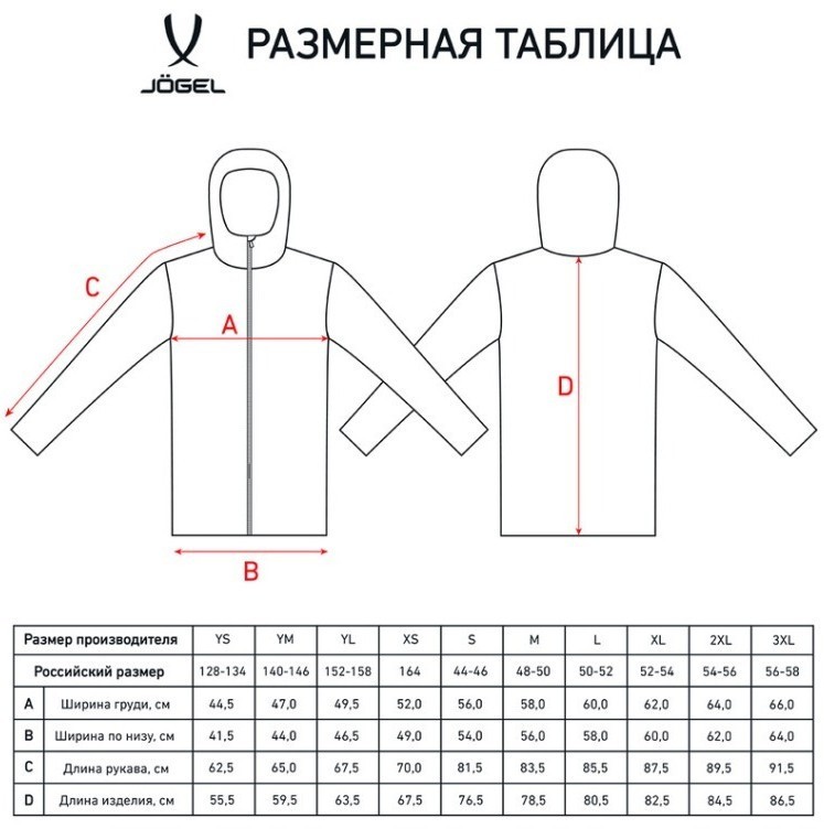 Куртка ветрозащитная JOGEL CAMP Rain Jacket, темно-синий (2095787)