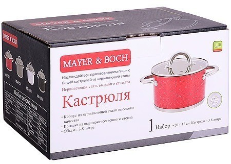 Кастрюля с крышкой 3,8 л 20 см MAYER BOCH (31271)